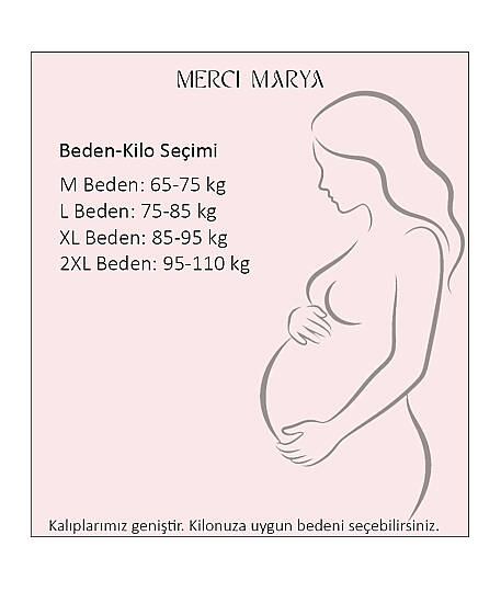 Gizli Emzirmeli Sabahlıklı Hamile Lohusa Pijama Takımı Pembe - 4