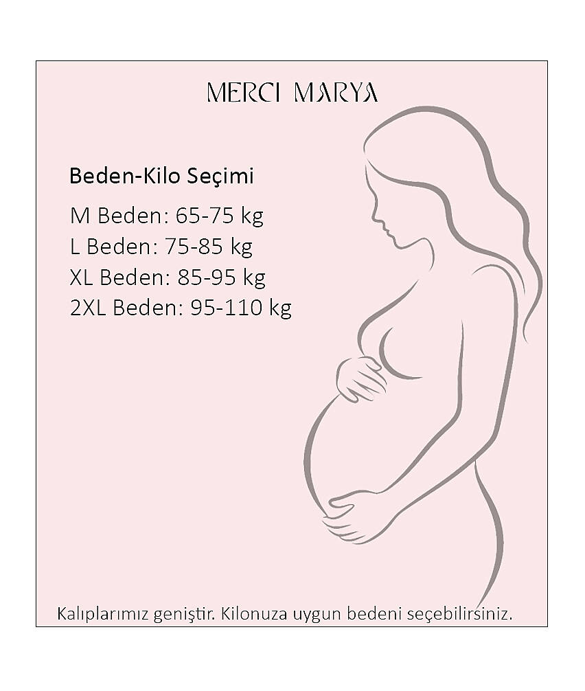 Gizli Emzirmeli Sabahlıklı Hamile Lohusa Pijama Takımı Pembe - 4